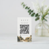 Italiaanse Tuinterras Trouw QR Code RSVP Kaart (Staand voorkant)