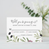 Italiaanse Tuscan Wedding RSVP-kaart RSVP Kaartje (Staand voorkant)