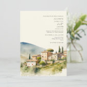 Italiaanse Tuscane Villa Tuscane Trouw Uitnodiging (Staand voorkant)