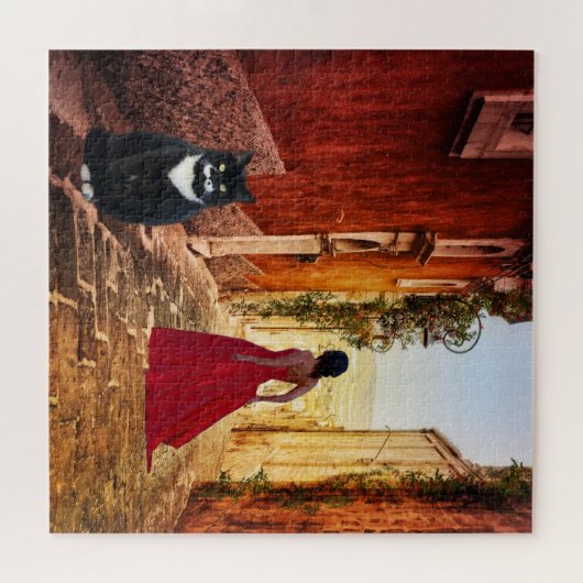 Italiaanse Tuxedo Cat Fine Art Painingpuzzel Legpuzzel (Horizontaal)