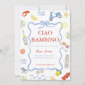 Italiaanse uitnodiging Ciao Bambino (Voorkant)