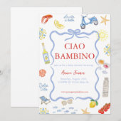 Italiaanse uitnodiging Ciao Bambino (Voorkant / Achterkant)