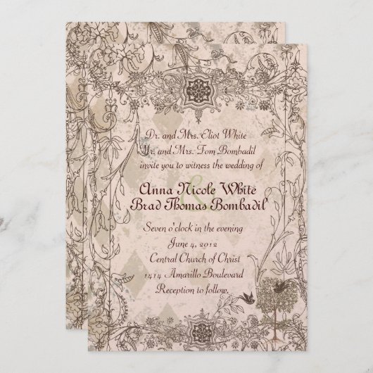  Italiaanse uitnodiging tot het uitzenden van wedd (Voorkant / Achterkant)