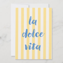 Italiaanse uitnodigingskaart met citaat 'La Dolce