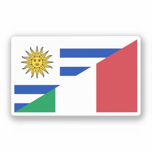 Italiaanse Uruguayaanse vlag Sticker (Voorkant)
