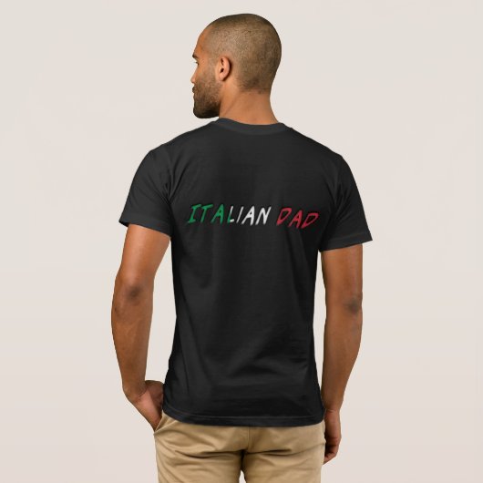 Italiaanse vader Italiaanse vlag Typografie T-shirt (Achterkant volledig)
