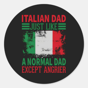 Italiaanse vader net als een normale vader behalve ronde sticker