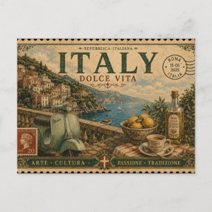 Italiaanse vakantiesouvenir uit het verleden briefkaart