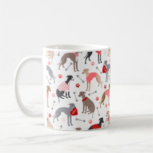 Italiaanse Valentijn Pattern Coffee Mok Greyhound