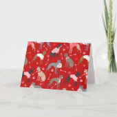 Italiaanse Valentijn Pattern Holiday Kaart Greyhou (Voorkant)