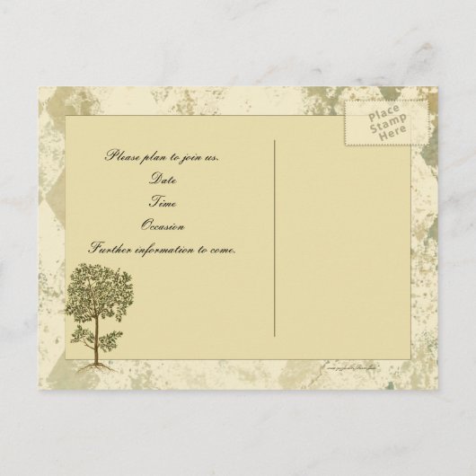  Italiaanse Verdigris Save the Date Aankondigingskaart (Achterkant)