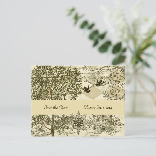  Italiaanse Verdigris Save the Date Aankondigingskaart (Staand voorkant)