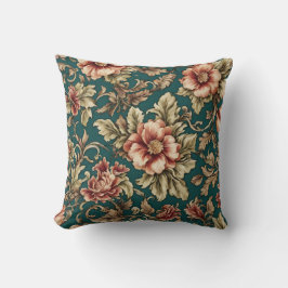 Italiaanse verfijnde rode rozen en gouden bladeren kussen