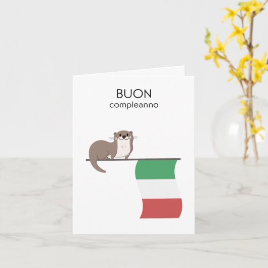 Italiaanse verjaardagskaart – Buon compleanno Kaart (Gele Bloem)