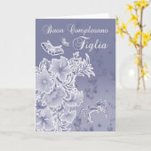 Italiaanse verjaardagskaart voor dochter bloemen e kaart (Gele Bloem)