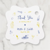 Italiaanse verlovingsfeest of bruiloft bedankt bedankjes labels (Achterkant)