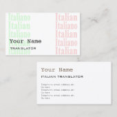 Italiaanse vertaler of tolk-Visitekaartjes Visitekaartje (Voorkant / Achterkant)