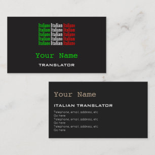 Italiaanse vertaler of tolk-Visitekaartjes Visitekaartje
