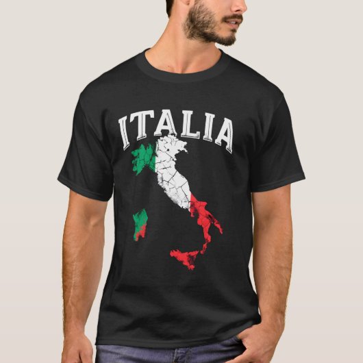 Italiaanse verweerde vlag t-shirt (Voorkant)