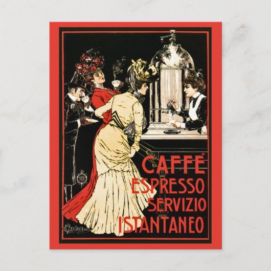 -Italiaanse Victoriaans koffieespresso en Briefkaart (Voorkant)