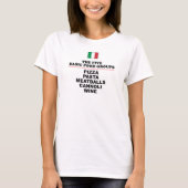 Italiaanse vijf basisgroepen levensmiddelen t-shirt (Voorkant)