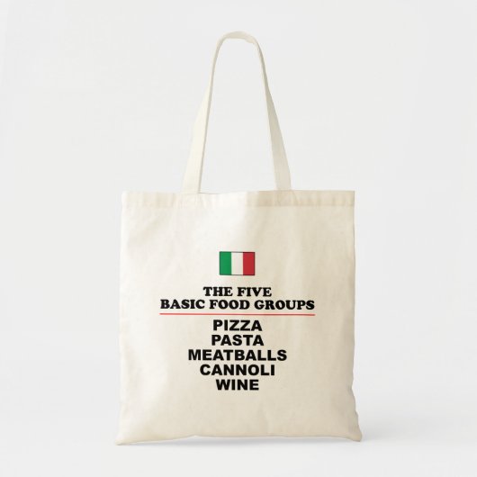 Italiaanse vijf basisgroepen levensmiddelen tote bag (Voorkant)