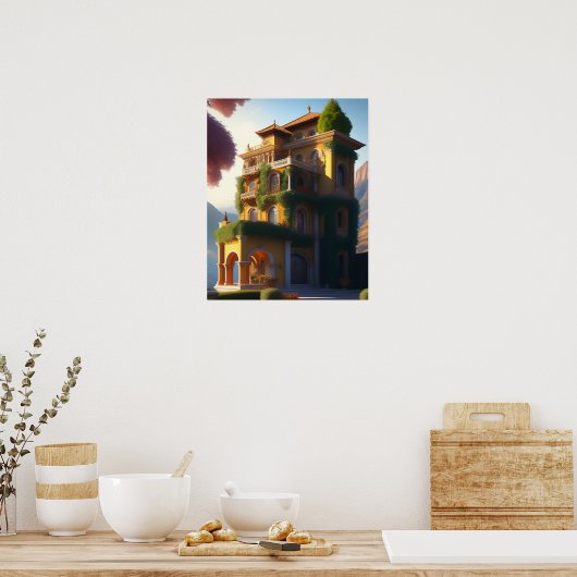 Italiaanse Villa Art Print (Keuken)