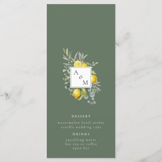 Italiaanse Villa Bruiloft Menu (Achterkant)