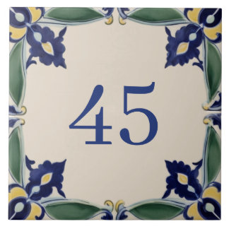 Italiaanse Villa Citroen Blauw Witte Majolica Tegeltje
