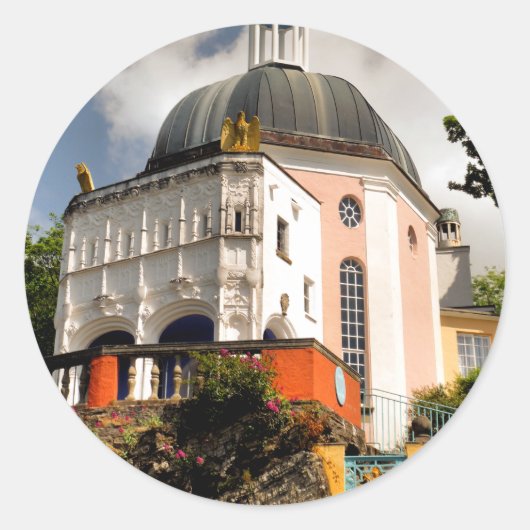 ITALIAANSE VILLAGE WALES RONDE STICKER (Voorkant)