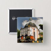 ITALIAANSE VILLAGE WALES VIERKANTE BUTTON 5,1 CM (Voorkant /achterkant)