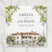 Italiaanse villa's citroenen en olijven bedankjes labels (Achterkant)