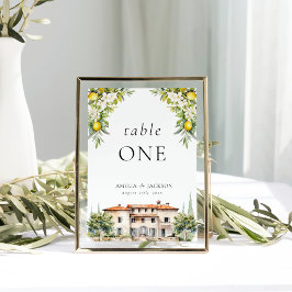 Italiaanse villa's citroenen en olijven kaart