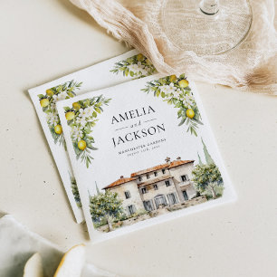 Italiaanse villa's Lemons & Olijven Servet