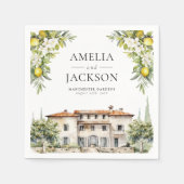 Italiaanse villa's Lemons & Olijven Servet (Voorkant)