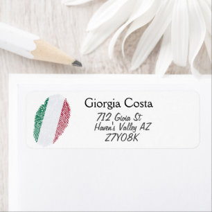 Italiaanse vingerafdruk rood groen Gepersonaliseer Etiket