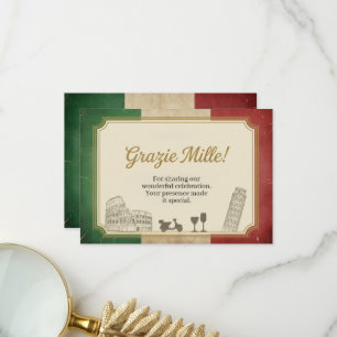Italiaanse Vintage 60e Verjaardag Party Dankkaart Bedankkaart