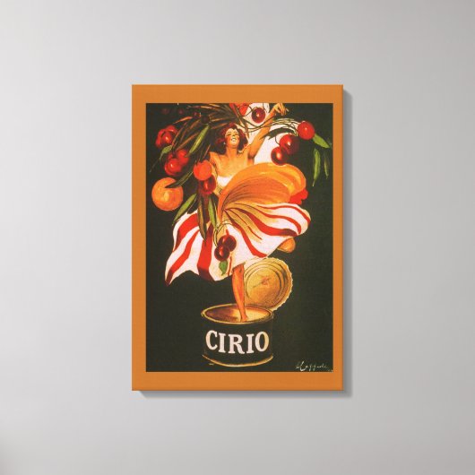 Italiaanse Vintage Cirio Kersen Canvas Afdruk (Voorkant)