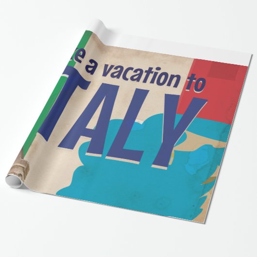 Italiaanse vintage-reisposter cadeaupapier (Uitgerold)