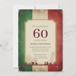 Italiaanse Vintage Uitnodiging 60e Verjaardag