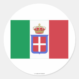 Italiaanse vlag (1861-1946) ronde sticker