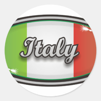Italiaanse vlag 1 ronde sticker