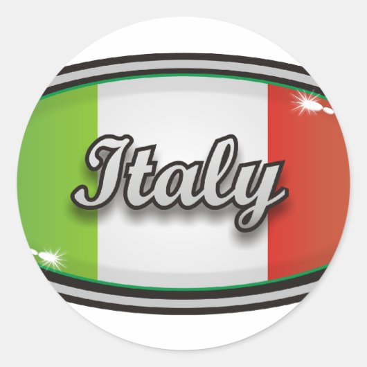 Italiaanse vlag 1 ronde sticker (Voorkant)