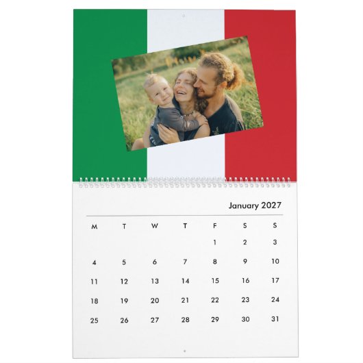 Italiaanse vlag 2026 Calendario Personalizzato Cus Kalender (Jan 2027)