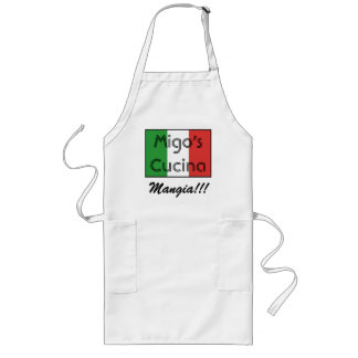italiaanse vlag 3, Migo's Cucina, Mangia!!! Lang Schort