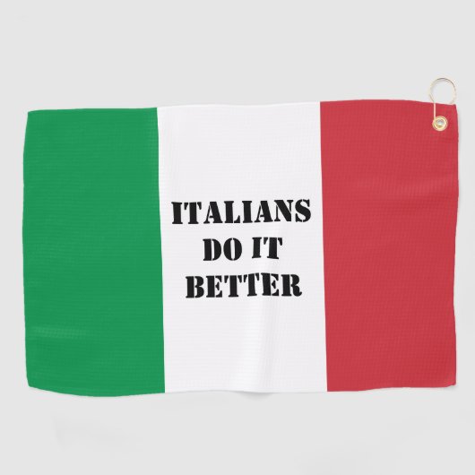 Italiaanse vlag: aangepast cadeau voor golfhanddoe golfhanddoek (Horizontaal)