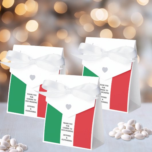 Italiaanse Vlag Aangepaste Tekstuele Elementen Bedankdoosjes