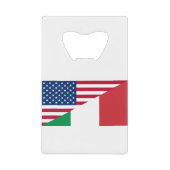 Italiaanse vlag Amerikaanse pride Creditkaart Flessenopener (Voorkant)