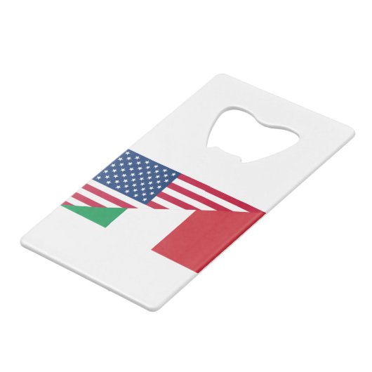 Italiaanse vlag Amerikaanse pride Creditkaart Flessenopener (Achterkant Gekanteld)