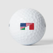 Italiaanse vlag Amerikaanse pride Golfballen (Voorkant)